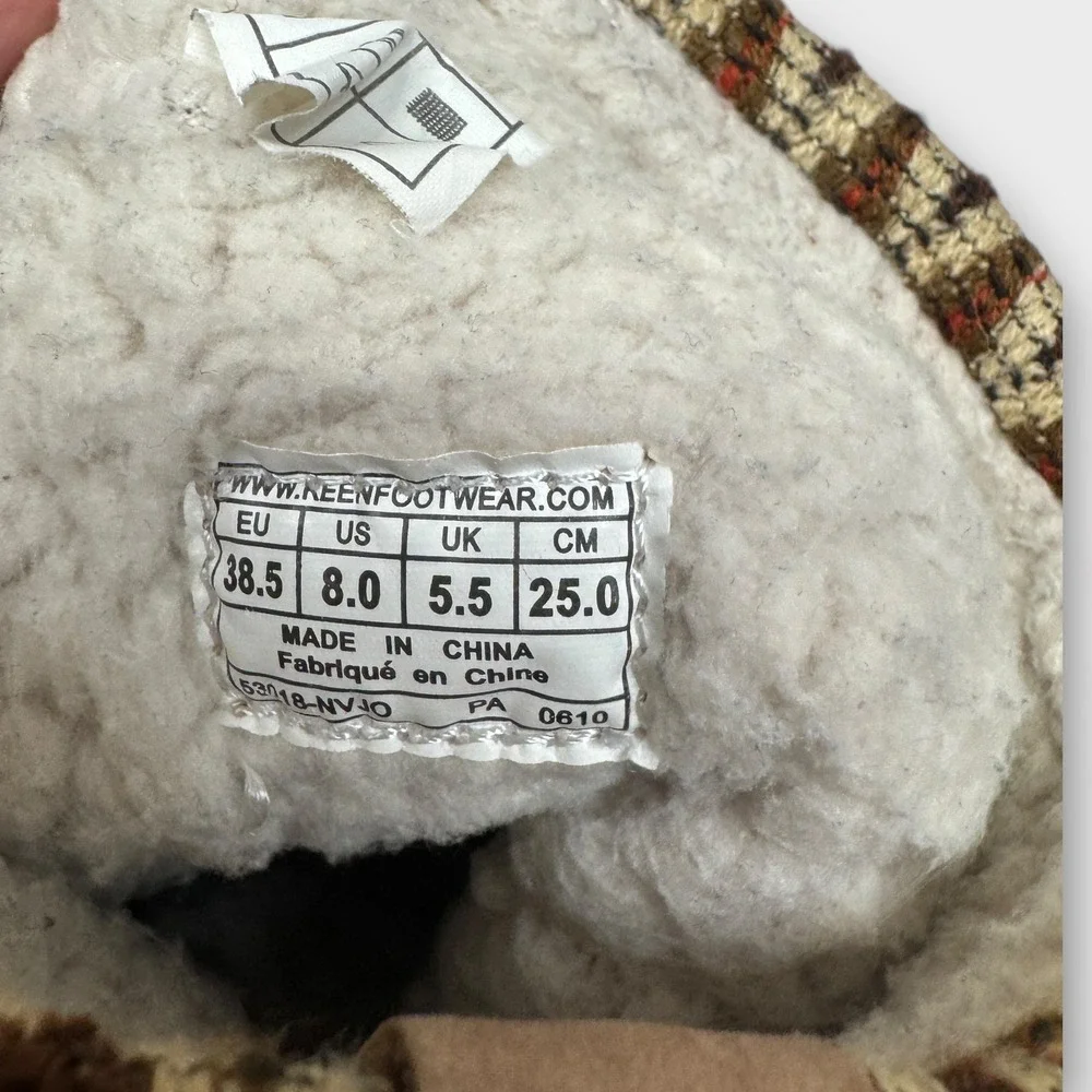 Keen Auburn Navajo Boots Sweater Suede Fur Lining Wool Knit Cozy Soft Winter 8